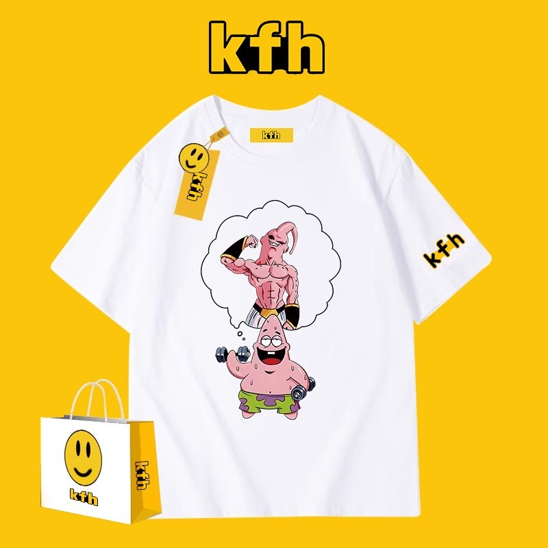 Gaya Korea Kartun Santai Fashion | Baju Kaos Pria Katun 100% Lengan Pendek | BISA COD