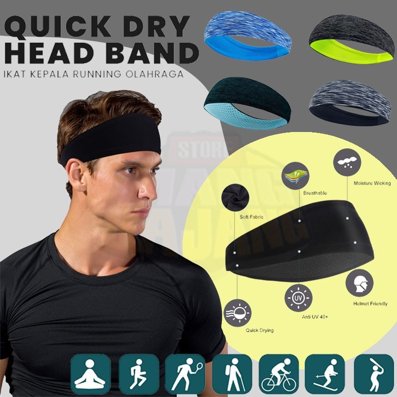 Headband Ikat Kepala Olahraga Tennis Sepak Bola Bahan Lembut cepat Kering
