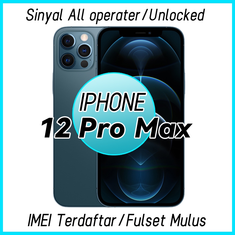 HP iPhone 12 Pro Max 128G 256G Second Asli fullset Mulus A14 IOS aman Sinyal All operater ip12promax