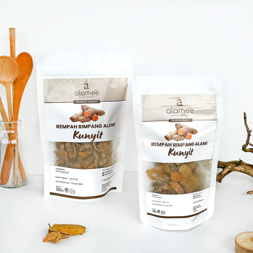 

ALAMEE Kunyit Kering Dried Turmeric Iris Rempah Rimpang Organik Alami Kunir Bumbu Rempah Dapur