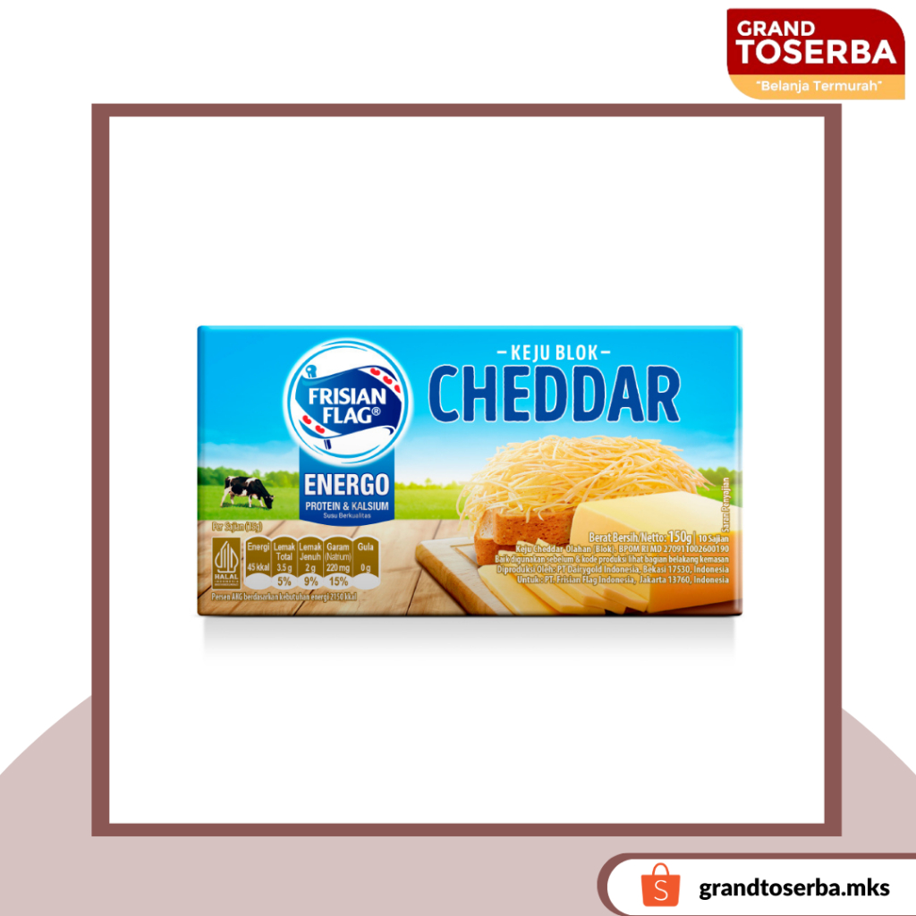 

Frisian Flag Keju Cheddar Blok 150g