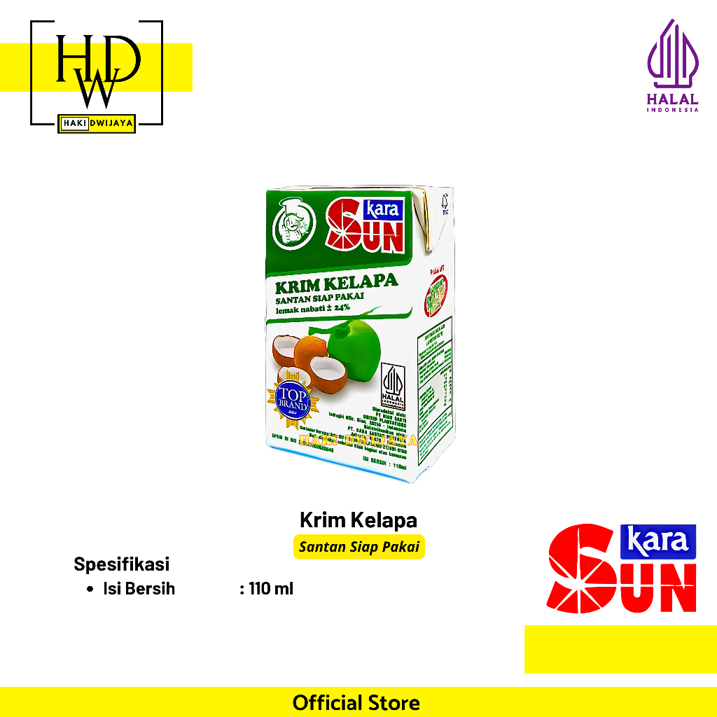 

[110ml] Sun Kara Santan Kelapa / Coconut Cream