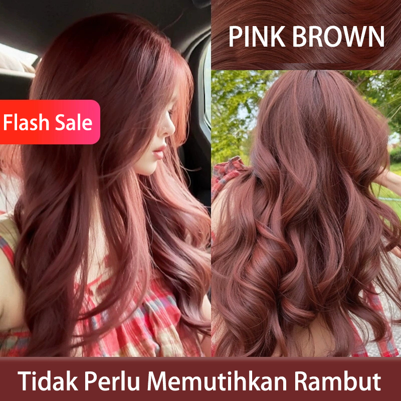 [Ready] Cat Rambut Pink Brown Pewarna Rambut Ash Brown Permanent Golden Brown Hair Color Dark Brown 