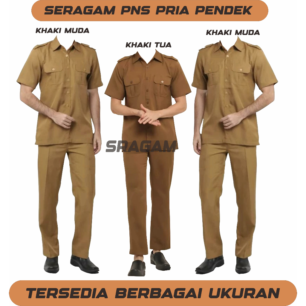 SRAGAM Seragam PNS Pria Seragam Khaki Pria Seragam Pemda Pns Baju Pns Pria Semi Wol