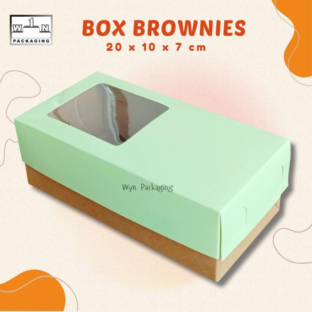 

Box Kue Snack Merah Hijau Kraft 20x10x7 cm Mika Cake Box Dus Bolu