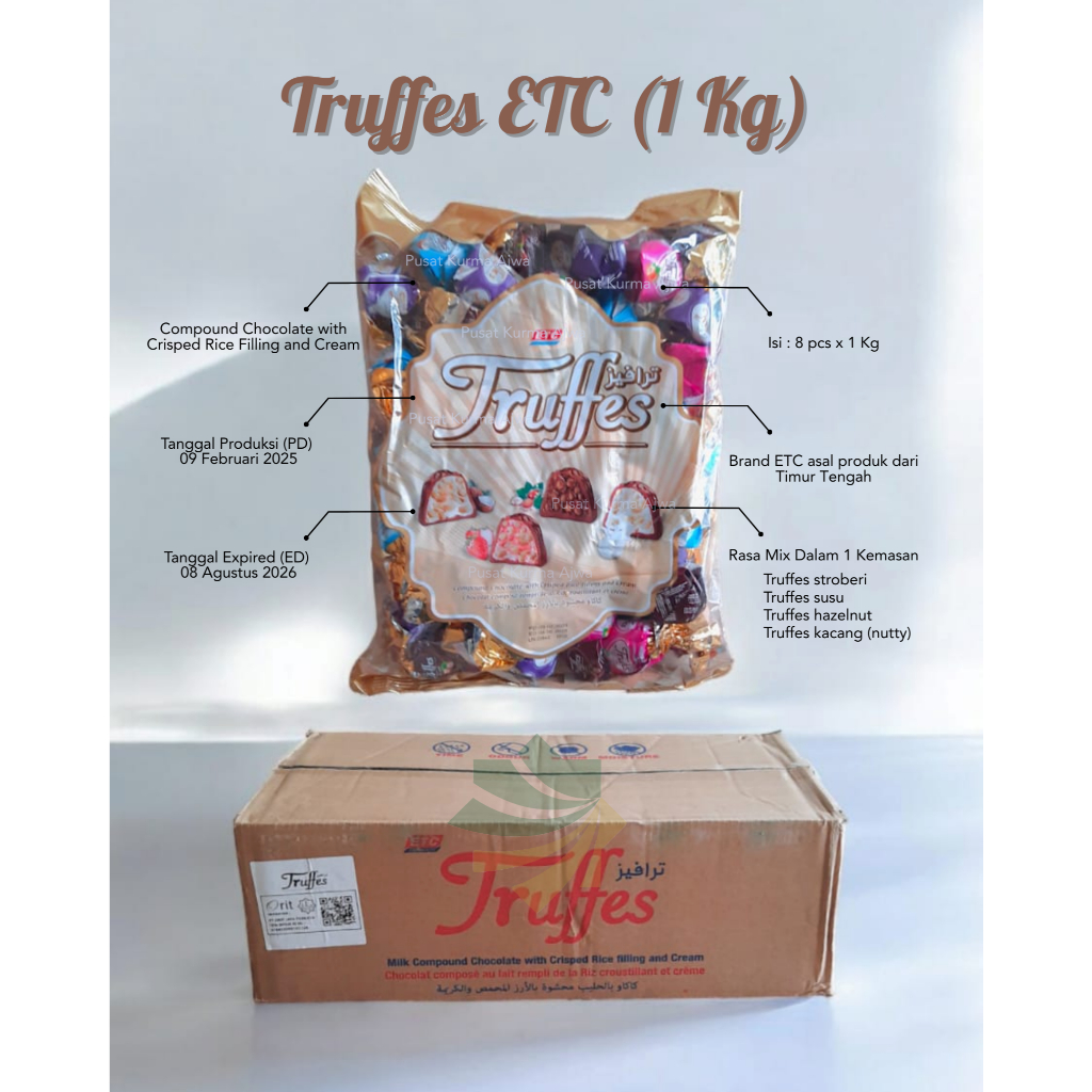 

Truffes ETC 1 Kg Cokelat Lembut Crunchy sejenis Truffle beda merk coklat besar