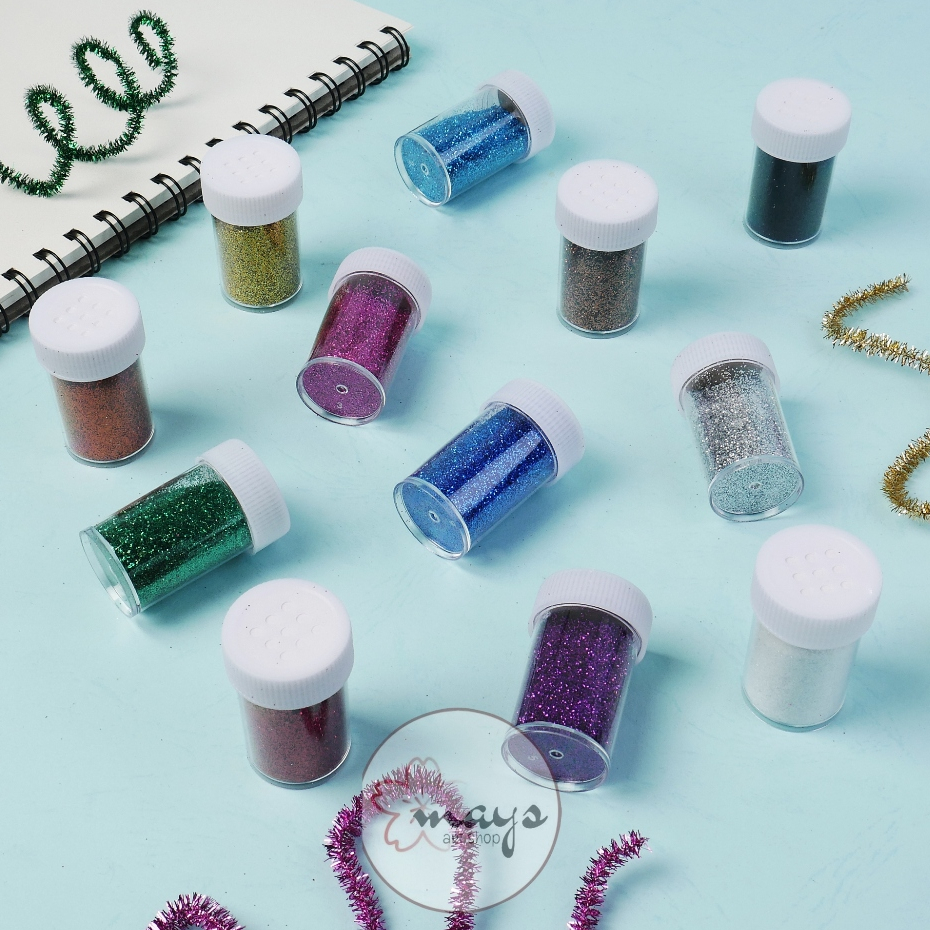 Glitter Bubuk 15 Gram / Glitter Powder 15G / Glitter Serbuk Halus Shimmer Sequin Glossy / Gliter Hia