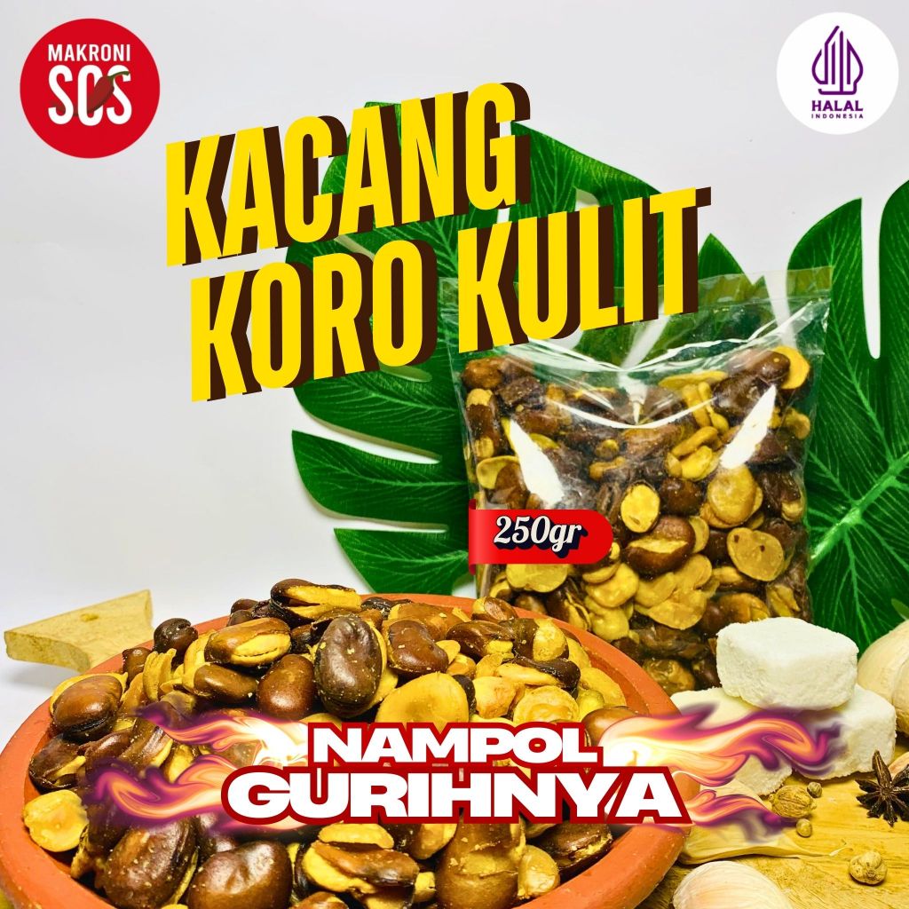 

250GR Koro Kulit Jaipong 250GR Kacang Kacangan Koro Kulit Rasa Asin Gurih