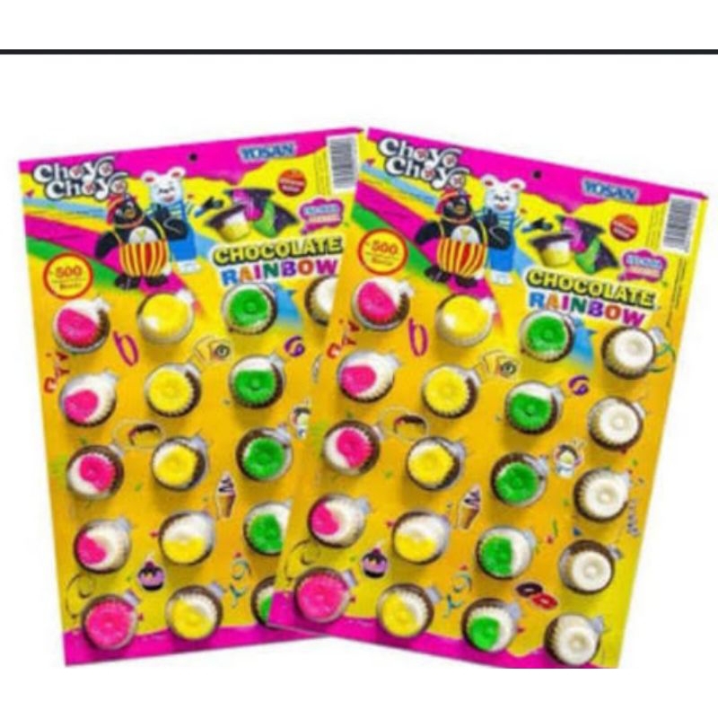 

CHOYO CHOYO RAINBOW COKELAT WARNA WARNI 1 LEMBAR ISI 20 PCS