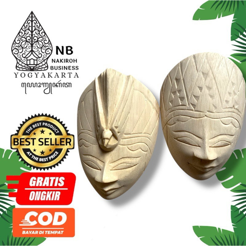 NAKIROHBUSINESS TOPENG KAYU MENTAHAN MERAK PANJI PUTIHA
