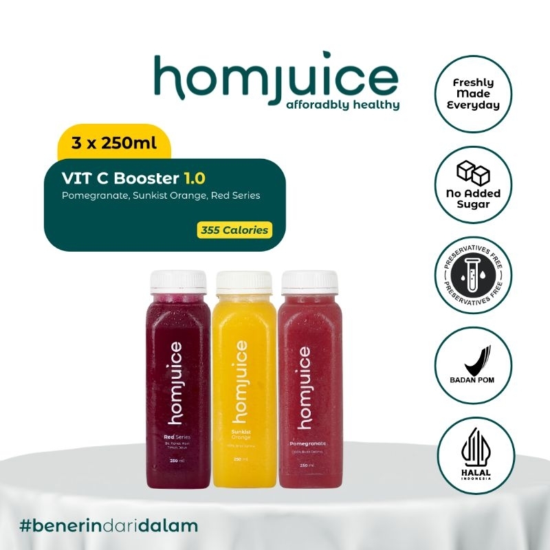

Homjuice - VIT C Booster Set 1.0 3×250 ml (Cold-Pressed Juice/Jus/Detox)