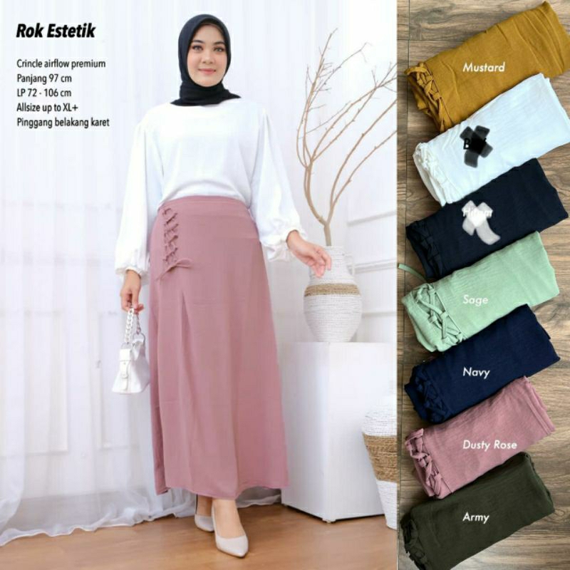 ROK ESTETIK/ ROK WANITA CRINKLE CANTIK KEKINIAN / ROK CRINKLE WANITA