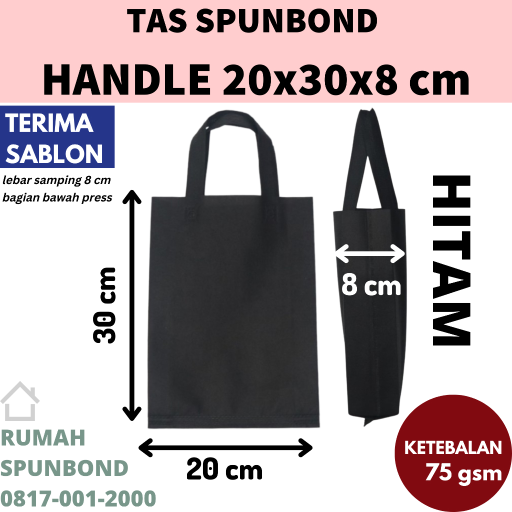 

TAS SPUNBOND Handle 20x30 cm TAS PRESS / GOODYBAG / GODYBAG / GOODIEBAG/ GOODIE BAG / TAS BELANJA / TAS SOUVENIR / TAS SABLON / TAS PERUSAAHAN / TAS CUSTOM SABLON / TAS SABLON / TAS SPOUNDBOUND / TAS SPUNBON