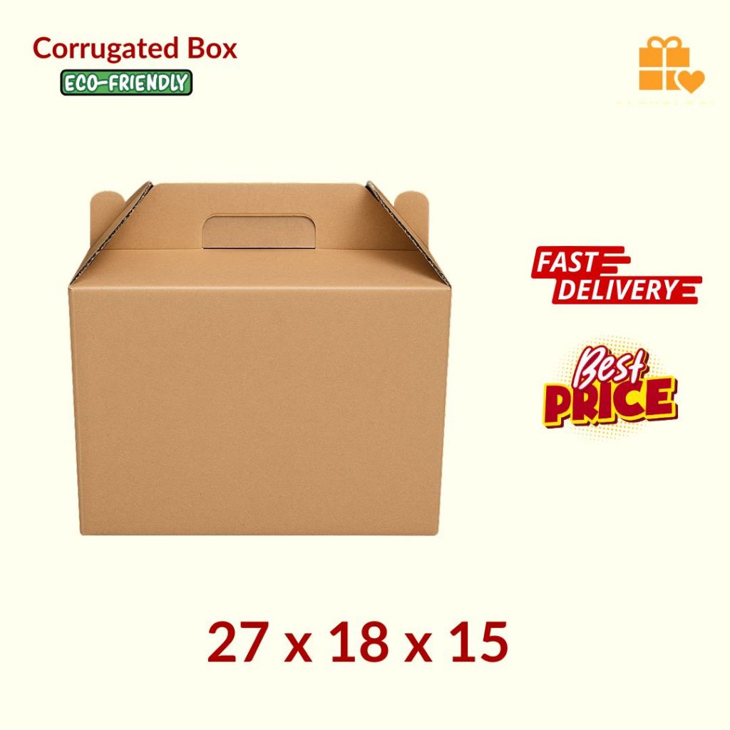 

Kardus Box Jinjing 27x18x15 cm - Polos/Packing/Packaging/Tas/Box/Hampers/Gable Box/Kue Kering