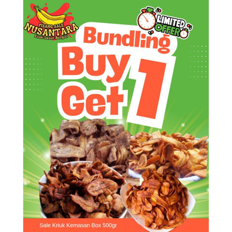 

salepisang kering kriuk kemasan 1kg (500gr+500gr) pisang madu manis alami