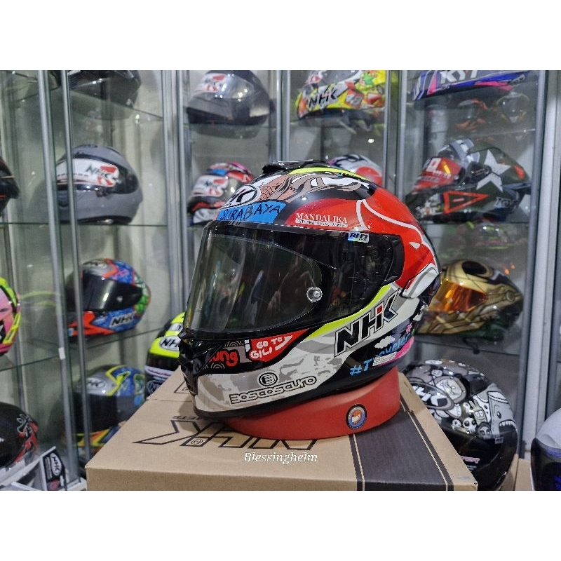 NHK MARK 1 MOTIF ALONSO SERI 11 MANDALIKA RACE VISOR SET PINLOCK DAN STANDART HELM FULL FACE