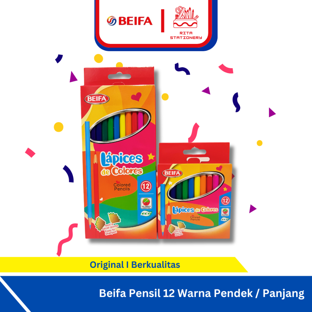 

Beifa pensil 12 warna pendek / Panjang Murah Color Pensil Mewarnai TK Anak