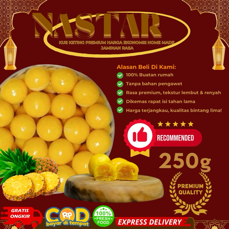 

(FRESH) NASTAR NANAS PREMIUM HOME MADE 250g KUE KERING JAJANAN LEBARAN HARI RAYA IDUL FITRI BEST SELLER ENAK LEZAT LUMER MURAH TERLARIS NASTAR PREMIUM