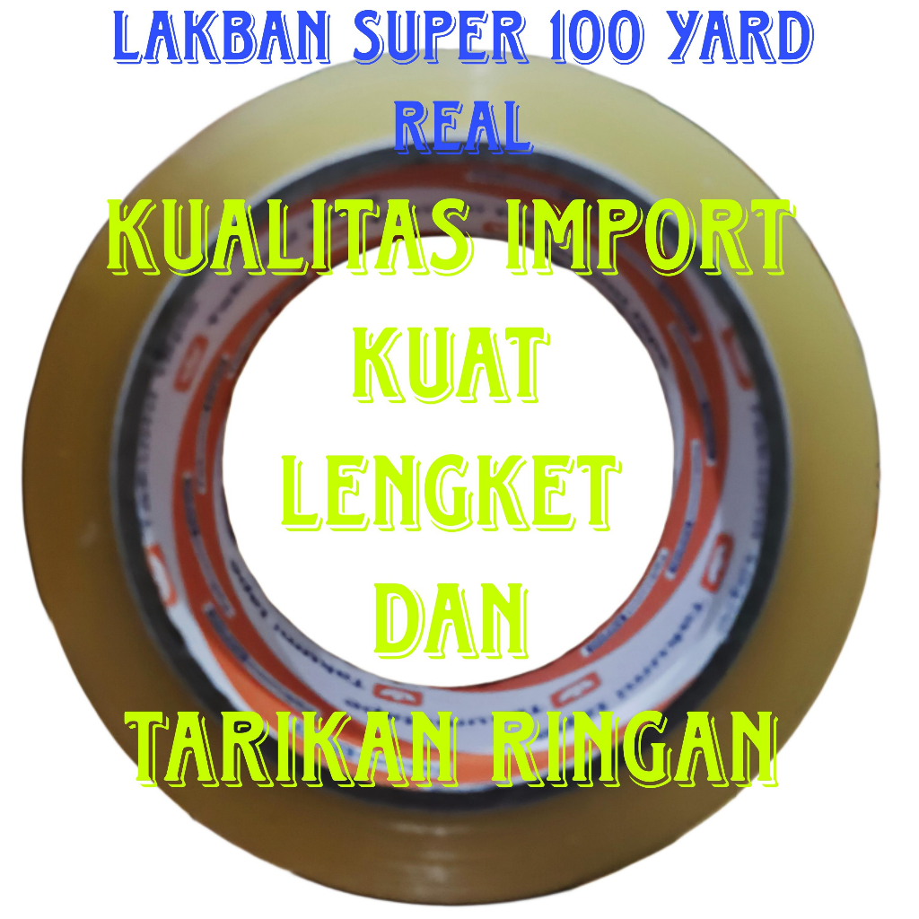 

LAKBAN BENING SUPER 100 YARD FULL HARGA SATUAN DAN ROLL AN/LAKBAN PACKING/LAKBAN KARDUS SUPER LENGKET
