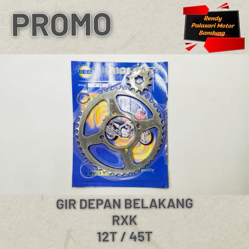 gear gir set depan + belakang + klip (tanpa rantai) 12t + 45t rxk, rxs, rx king, jupiter z, f1zr, ve