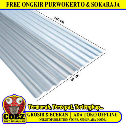 0.6 MM x 80 CM x 240 CM / ECOLITE Seng Gelombang UV Transparan Lembar