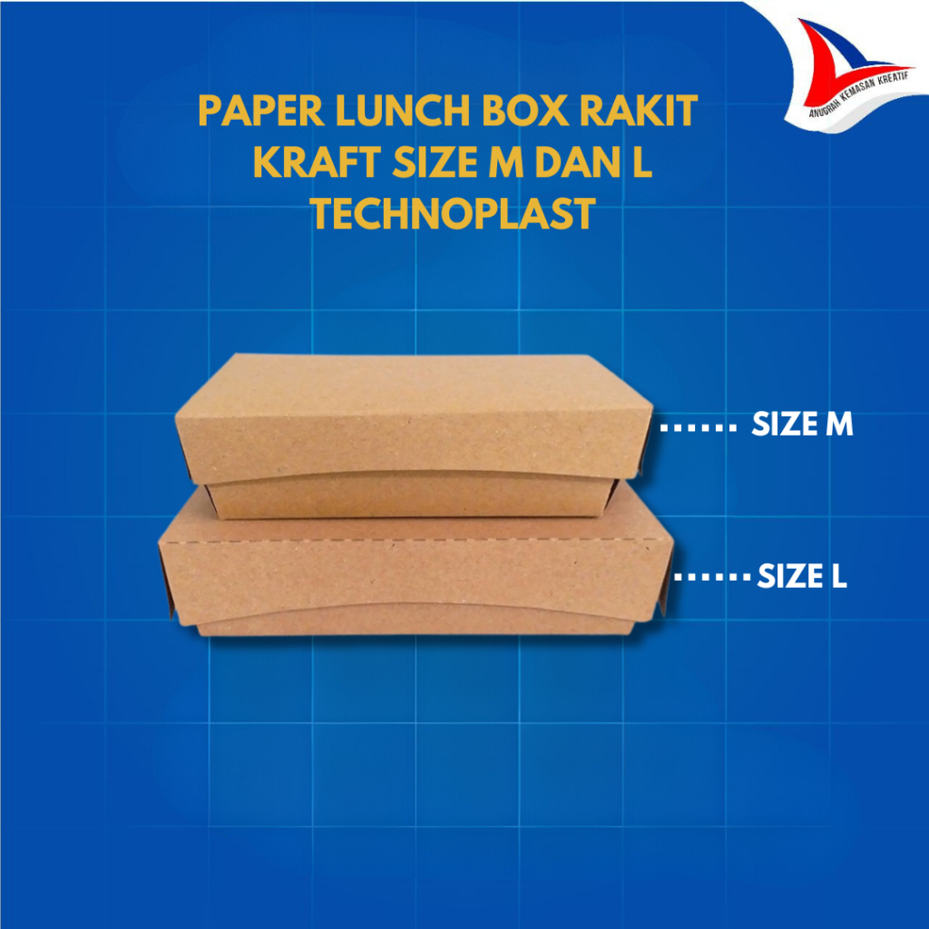 Lunch Box Paper Kotak Bungkus Nasi Food Grade Kertas Bahan Kraft Eco Box Nasi Rakit