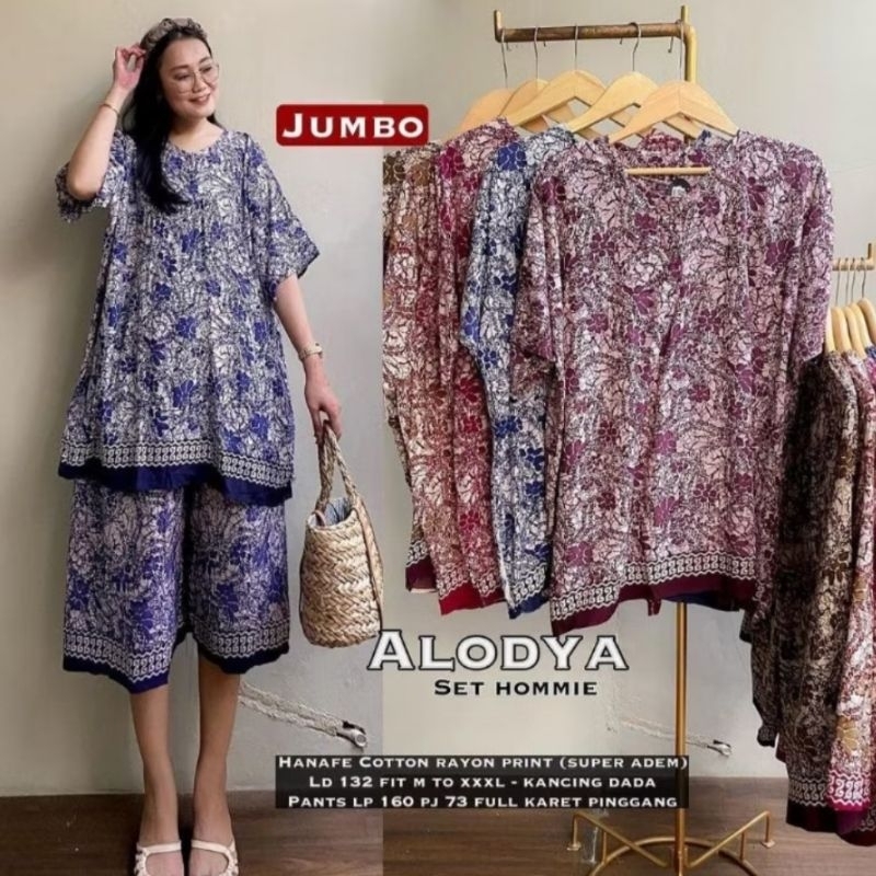 Setelan Kulot LD 140 cm Jumbo Gogo Alodya One Set Wanita Busui Friendly