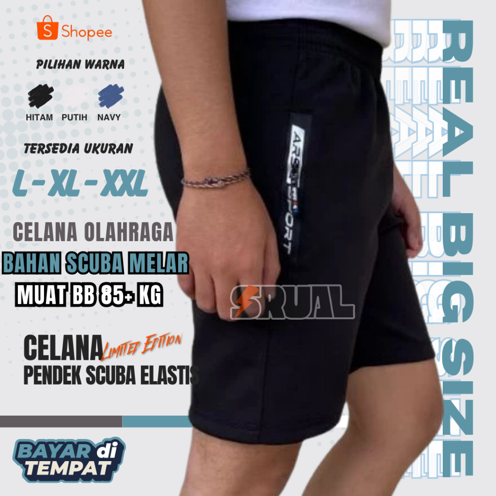 celana pendek sport pria resleting import premium