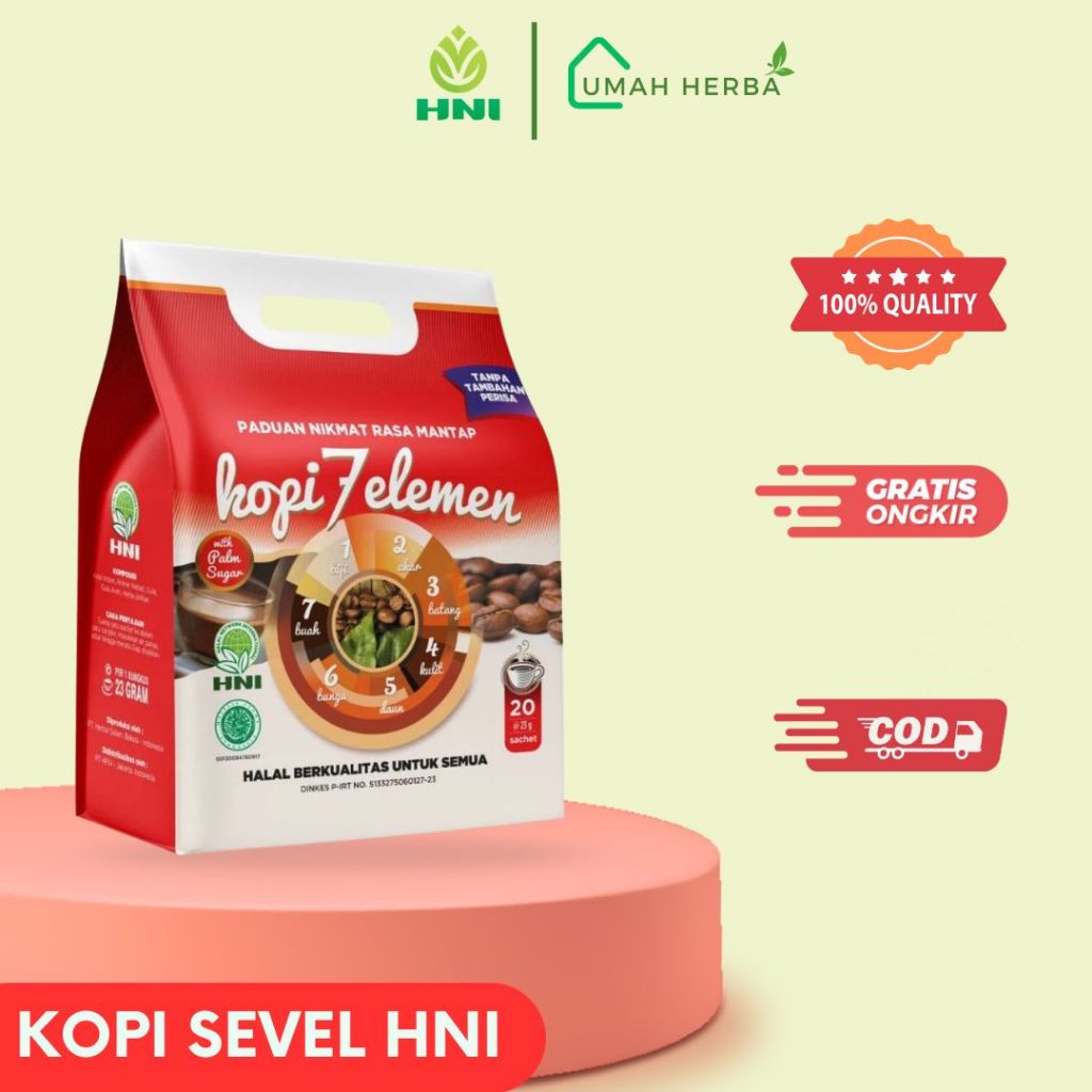 

Kopi Sevel Herbal HNI 100% Original - Kopi7 Elemen Kopi HPA Isi 20 Sachet