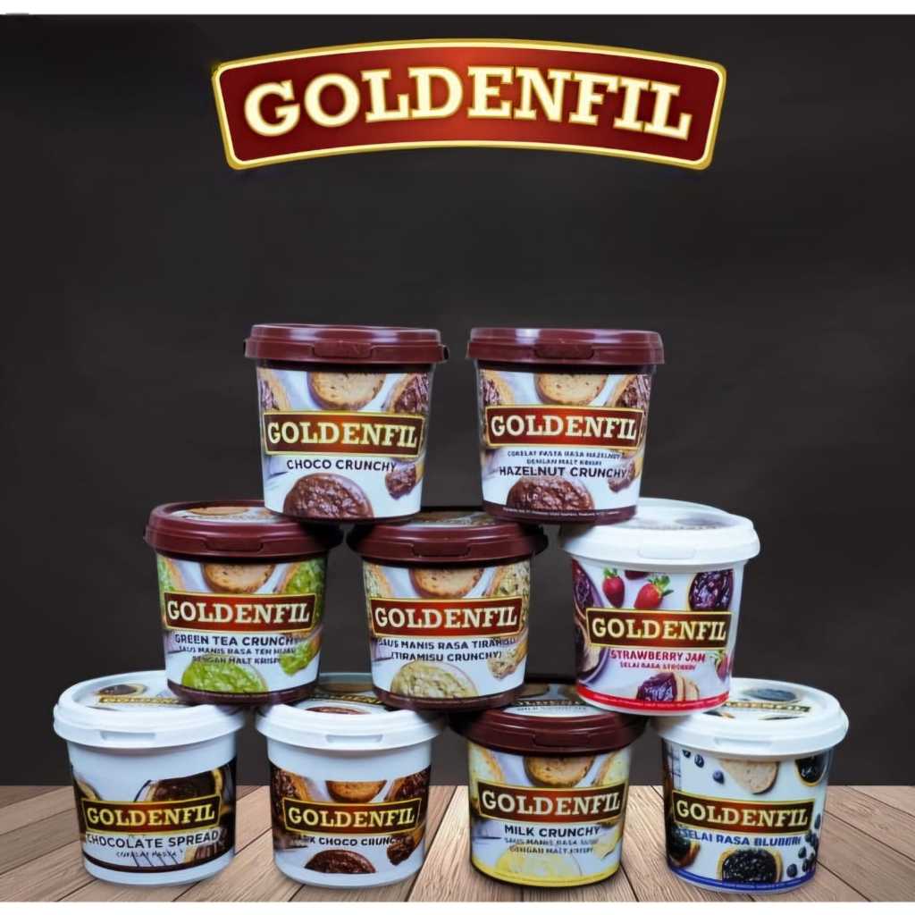 Goldenfil Collins Dip Glaze Selai Olesan Roti Spread Crunchy Jam Milk Crunch Strawberry Bluebery Che