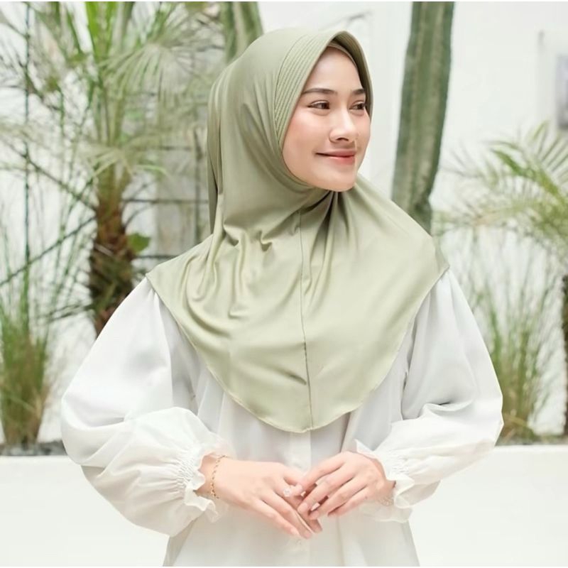 jilbab bergo hamidah bahan Jersey  ukuran m