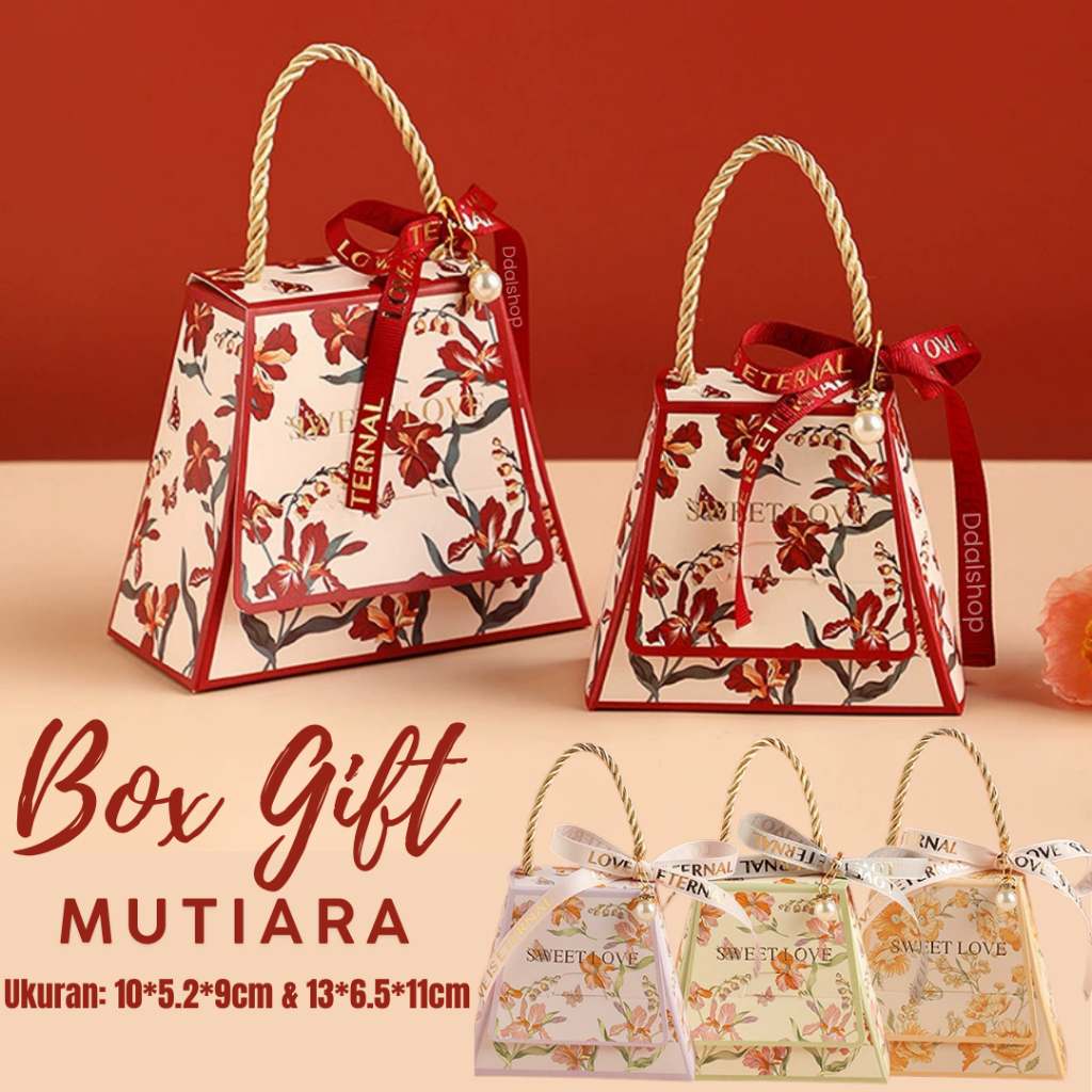 

Box Gift Hampers Hidden Hantaran Seserahan Kotak Segitiga Hadiah Tertutup Motif Bunga Dengan Mutiara