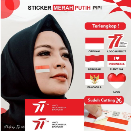 

Sticker Merah Putih / Stiker Pipi Indonesia 17 an