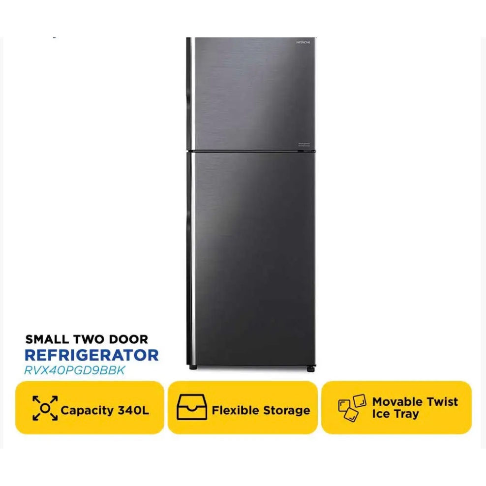 HITACHI KULKAS 2 PINTU KECIL SMALL 2 DOOR REFRIGERATOR RVX40PGD9 SERIES