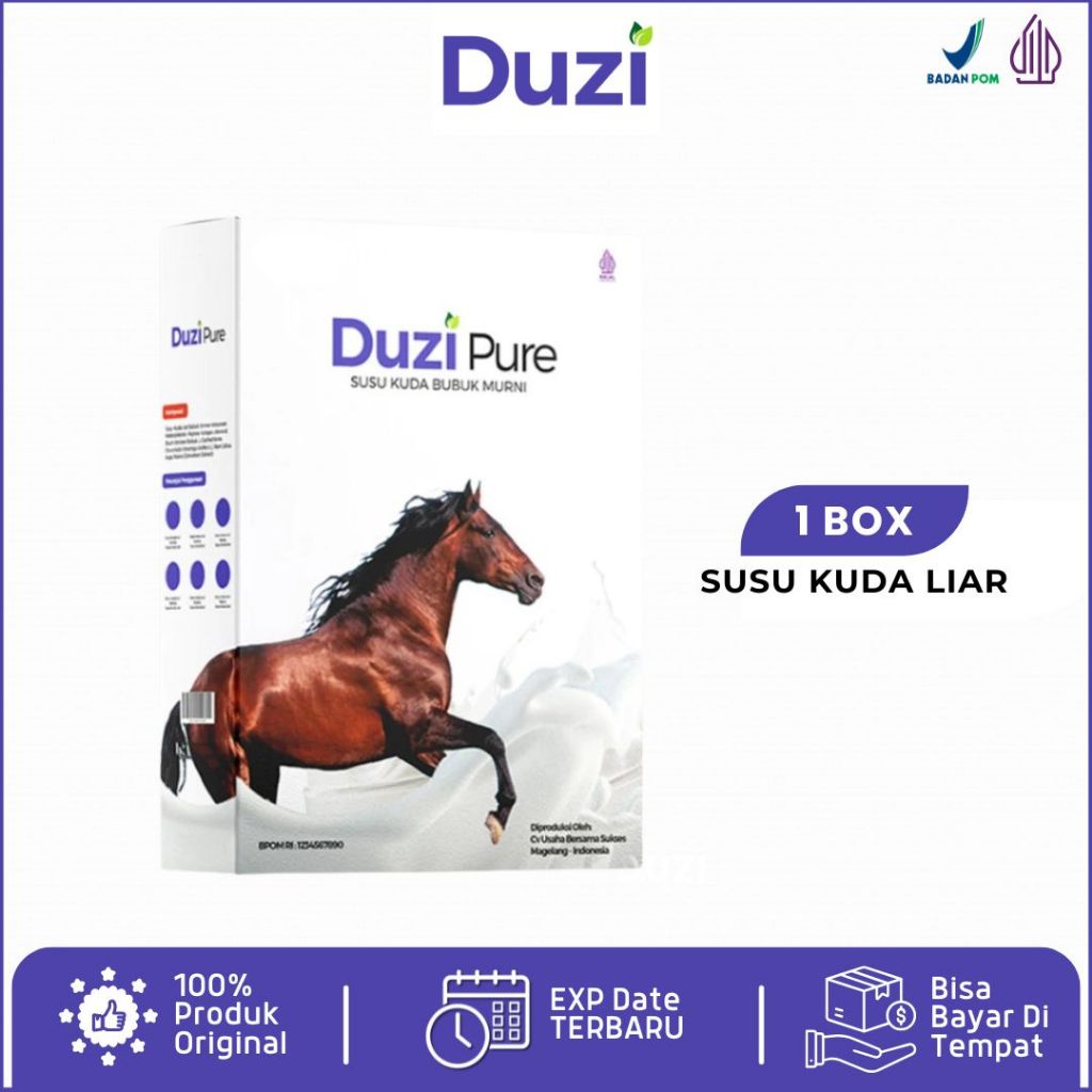 

DUZI PURE Susu Kuda Lombok 200 gram Susu Kesehatan Tulang dan Sendi - 1 BOX Original