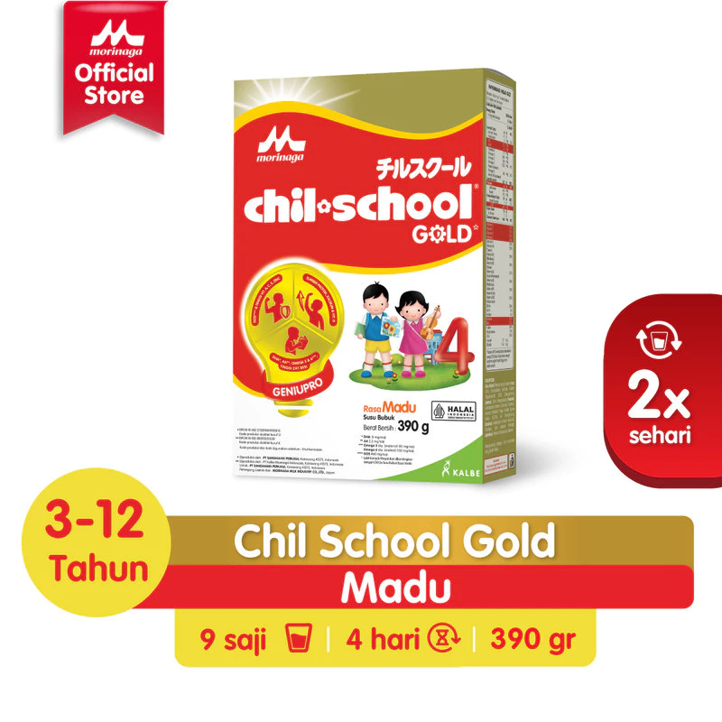 

Morinaga Chil School Gold Madu / Vanilla 390g Susu Formula Pertumbuhan Anak Usia 3-12 Tahun Chil-School