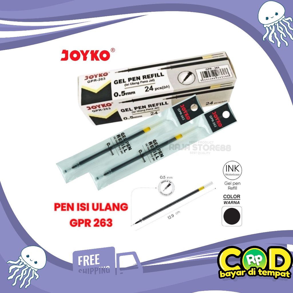 

Reffil isi pulpen gel JOYKO GPR-263 /perpak isi 24