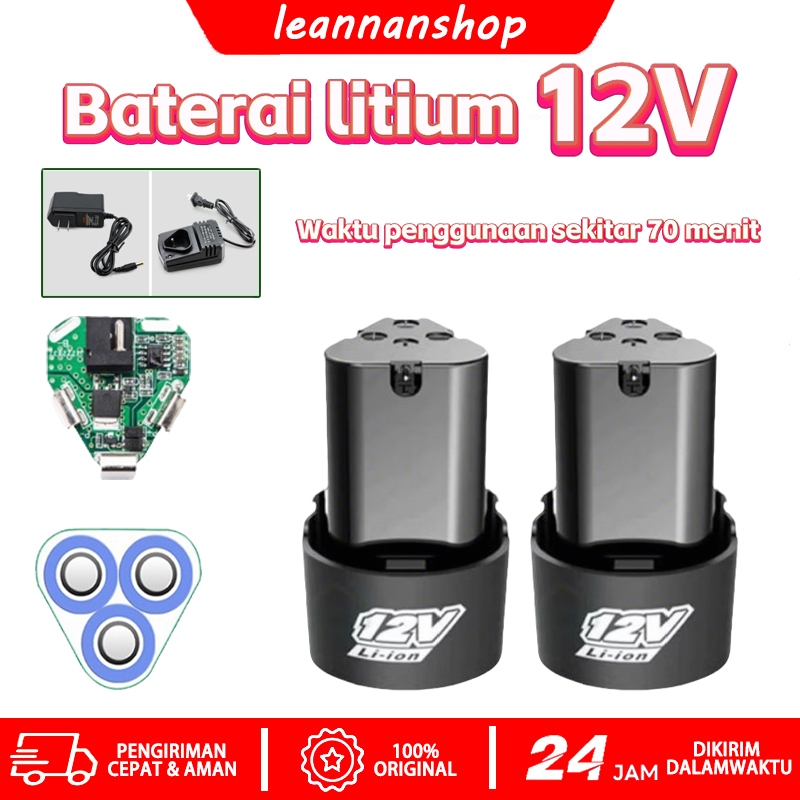 charger bor cordless 12v tool volt charger bor 12 volt batrai 12v bagus/Baterai Bor Litium Li-Ion 12