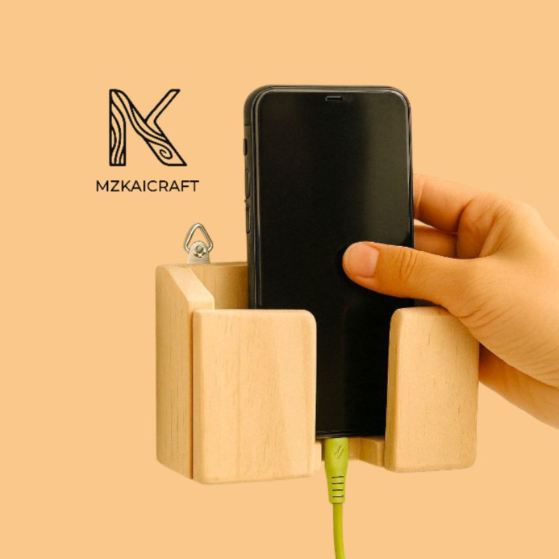 Rak Charger Handphone Kayu | Minimalis | Estetik | Simple