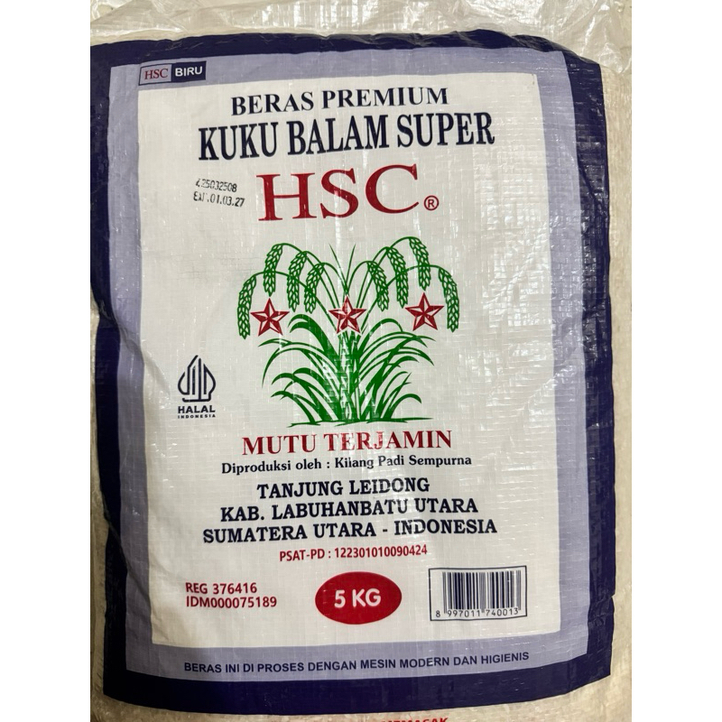 

Beras HSC Kuku Balam Premium Biru 5kg, 10kg