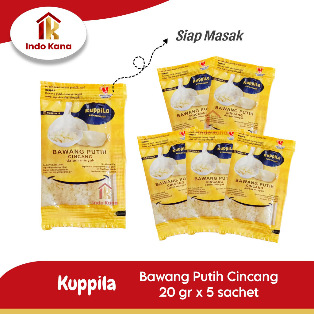 

KUPPILA Bawang Putih Cincang 5 sachet x 20 gram