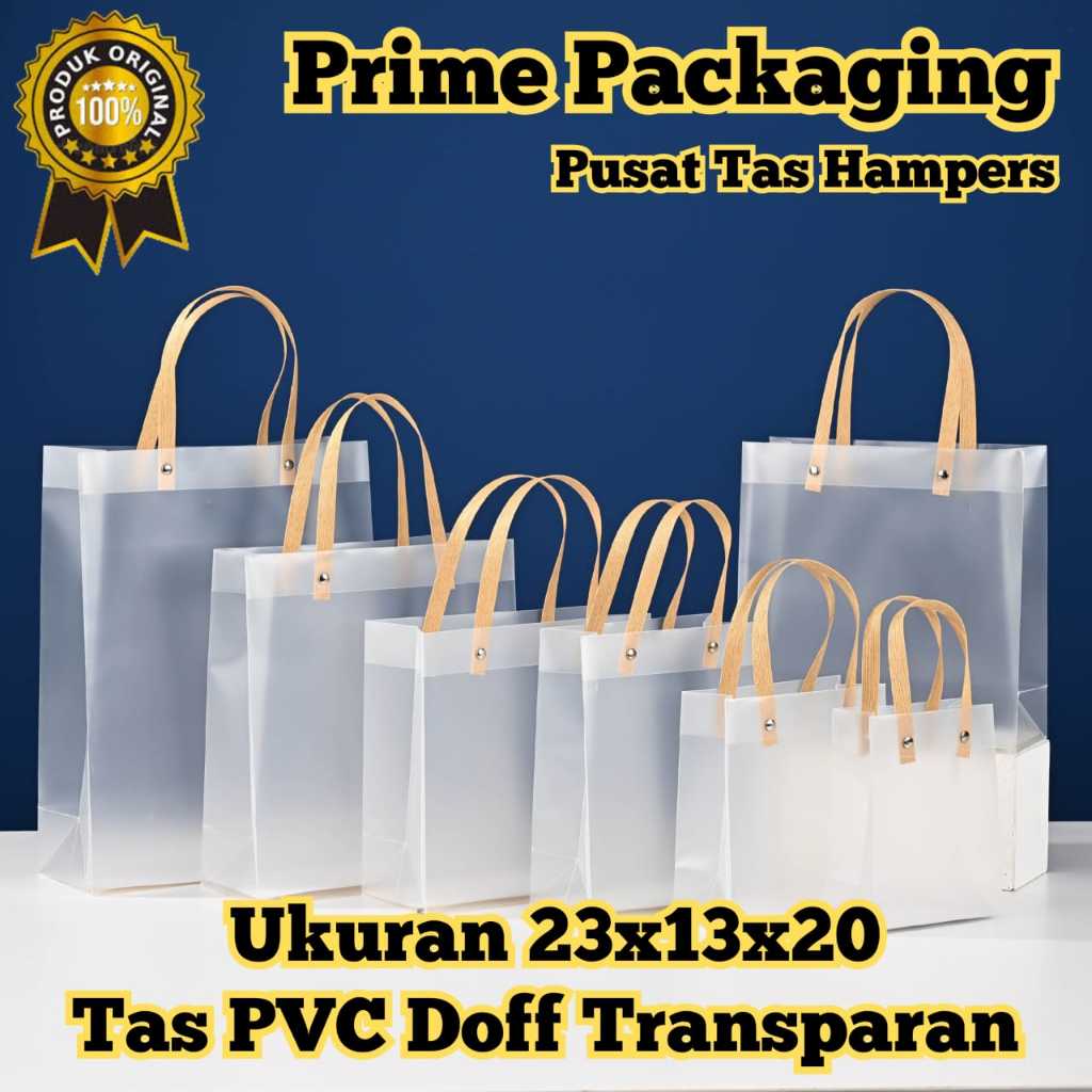 

[ GROSIR PER 10 PCS ] Goodie Bag Doff 23x13x20 PVC Transparan / Tas Hampers Premium Quality Souvenir