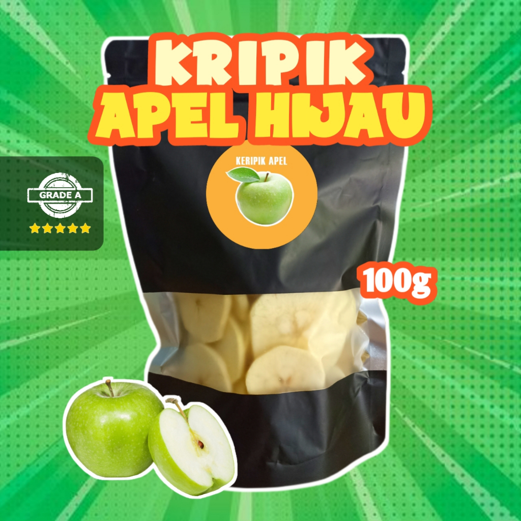 

KERIPIK BUAH APEL100 GRAM GRADE A SNACK KUALITAS PREMIUM CEMILAN BUAH MANGGA NANAS NANGKA SALAK
