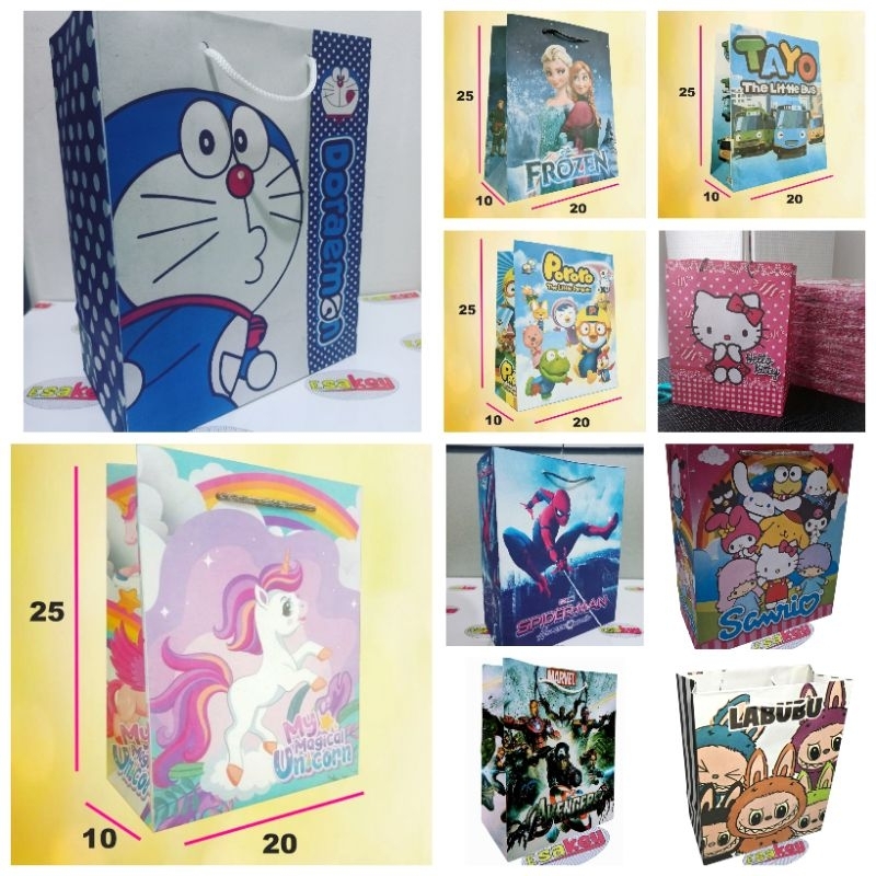 

Lusinan (12pcs) Paperbag Ultah Anak Bisa Pilih Motif