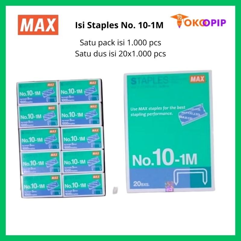

Isi Staples Max No.10/No.10 - 1M per Dus (Isi 20x1.000 pcs) Asli Original