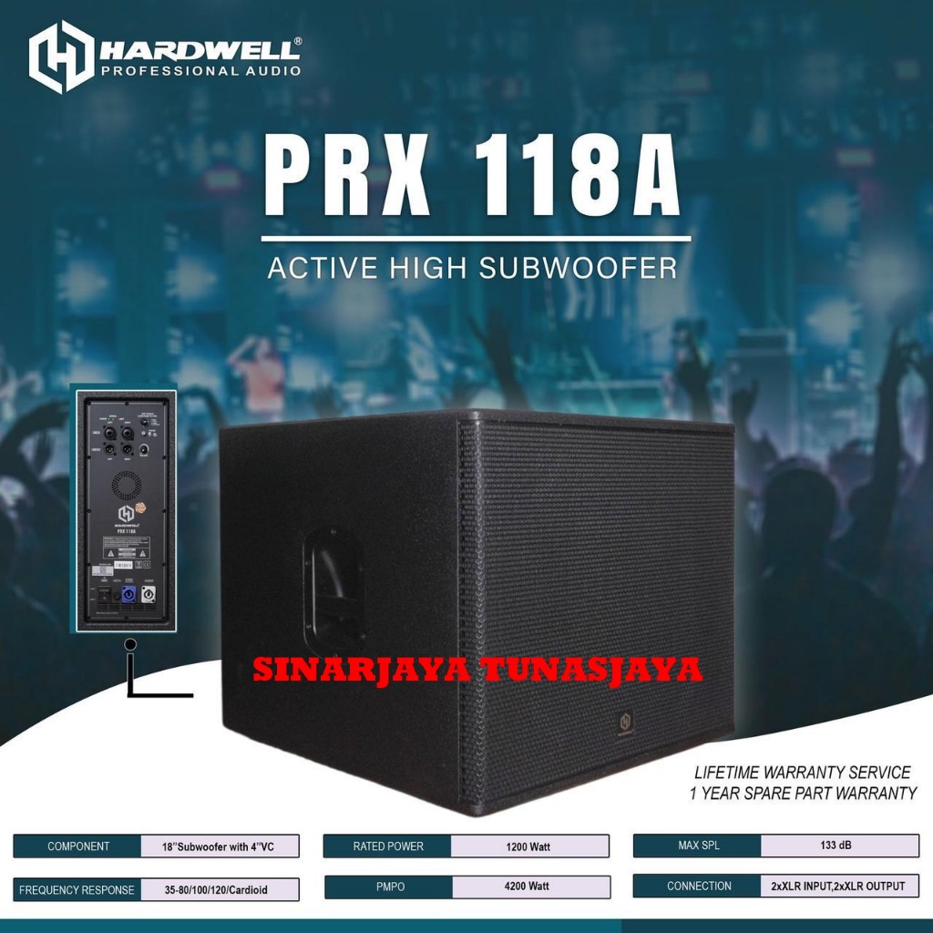 Subwoofer Aktif 18 Inch Hardwell PRX 118A / PRX 118 A Original Hardwell Active Subwoofer 18 Inch