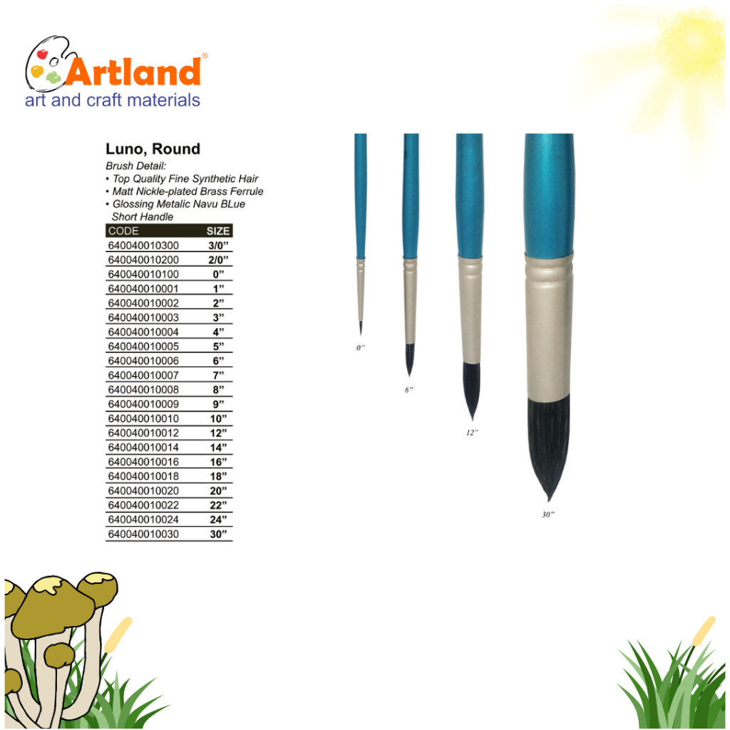 

De Goya Luno Round (3/0-10) – Kuas Lukis Premium Bulu Sintetis Halus