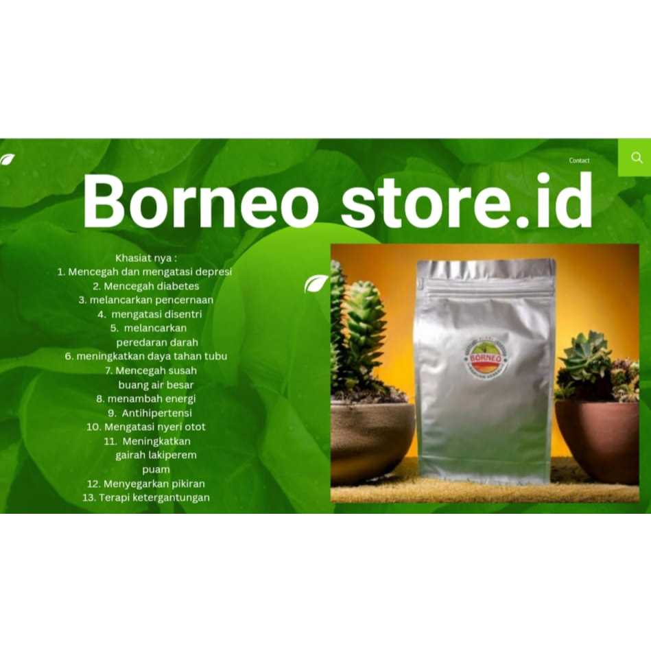 

BORNEO bubuk ukuran 1kilo daun purli herbal kesehatan kesegaran tubuh kuat melek stamina terjaga