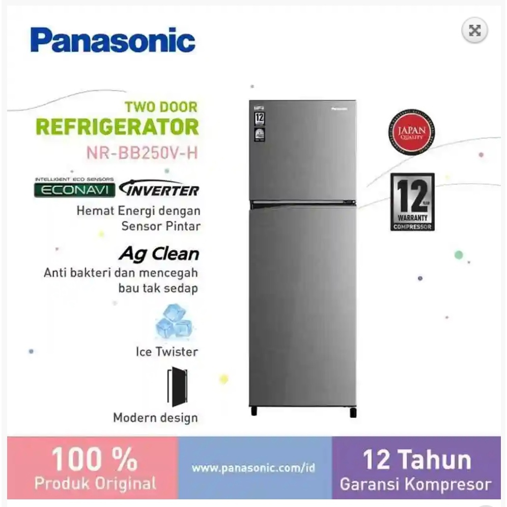 PANASONIC KULKAS 2 PINTU KECIL SMALL 2 DOOR REFRIGERATOR NRBB250VH