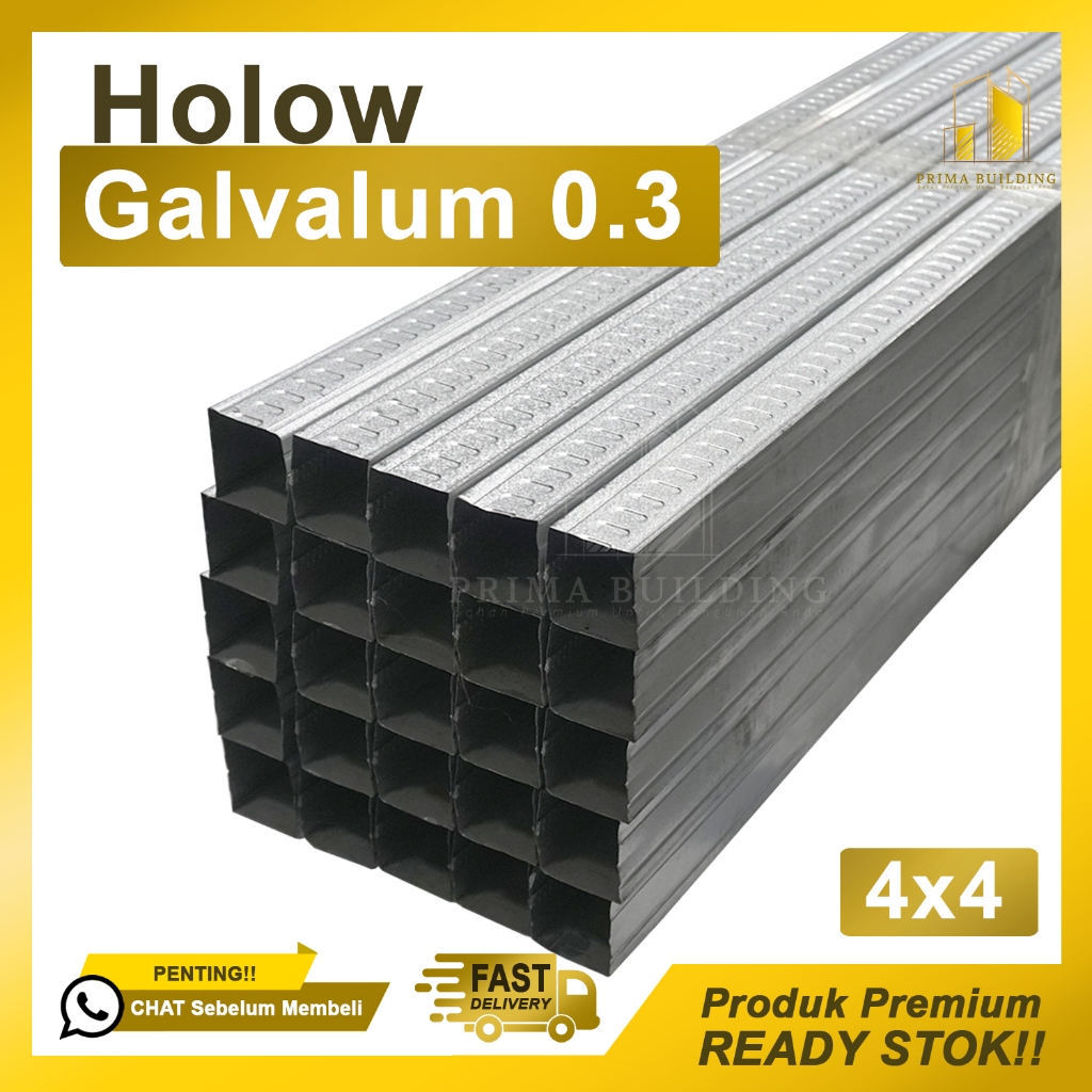 Hollow 0.3 Galvalum 4x4 / hollow plafon 0,3mm 4x4 / Holow gypsum 0,3mm / holo Baja Ringan 0,3 mm